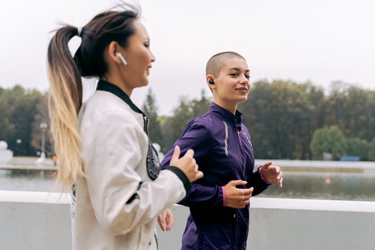 Women running Together